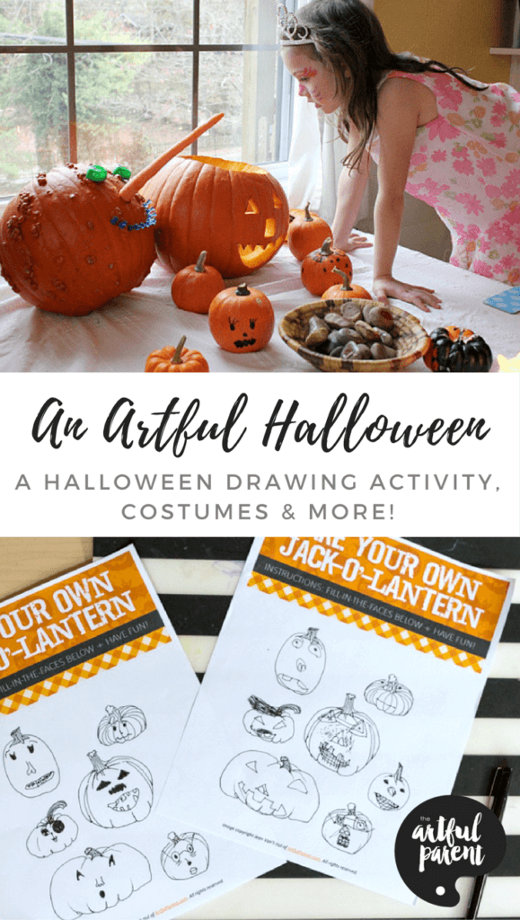 An Artful Halloween - A Drawing Activity, Pumpkins, costumes and more!