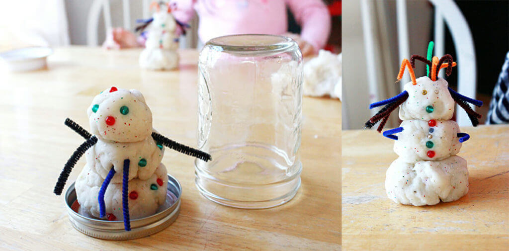 Snowman Playdough In Mason Jar Snowglobes Snowman Playdough In Mason Jar Snowglobes