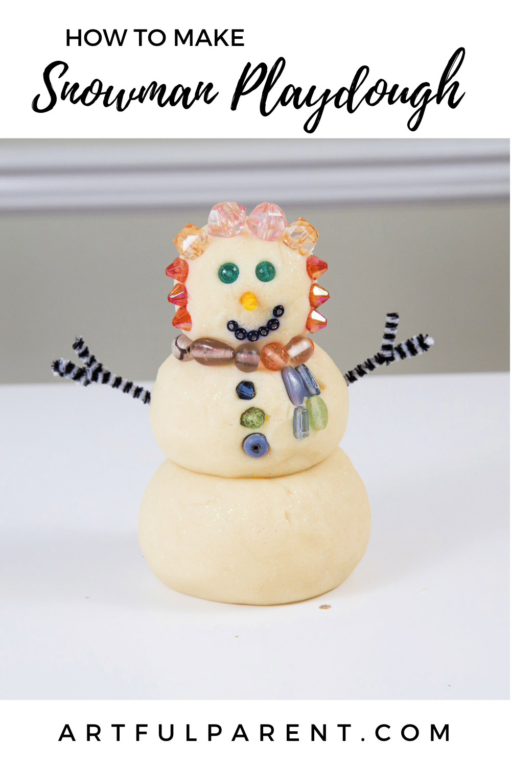 snowman playdough pin