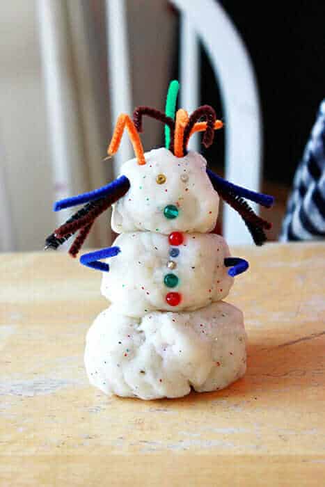 Make your own playdough snowman