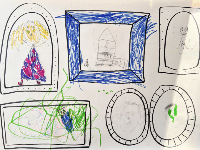 drawings inside of frame