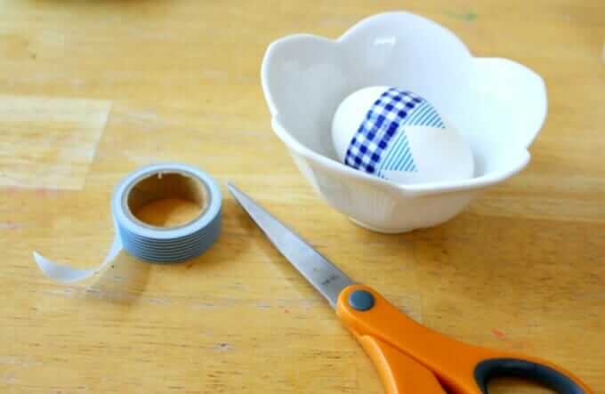 Washi Tape Easter Eggs - Cutting the Tape