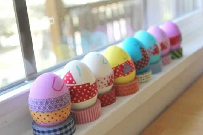 Washi Tape Easter Eggs - Decorating Method 1