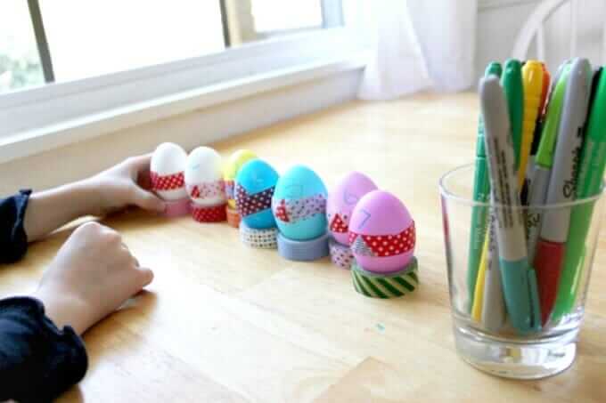 Washi Tape Easter Eggs - Decorating and Playing
