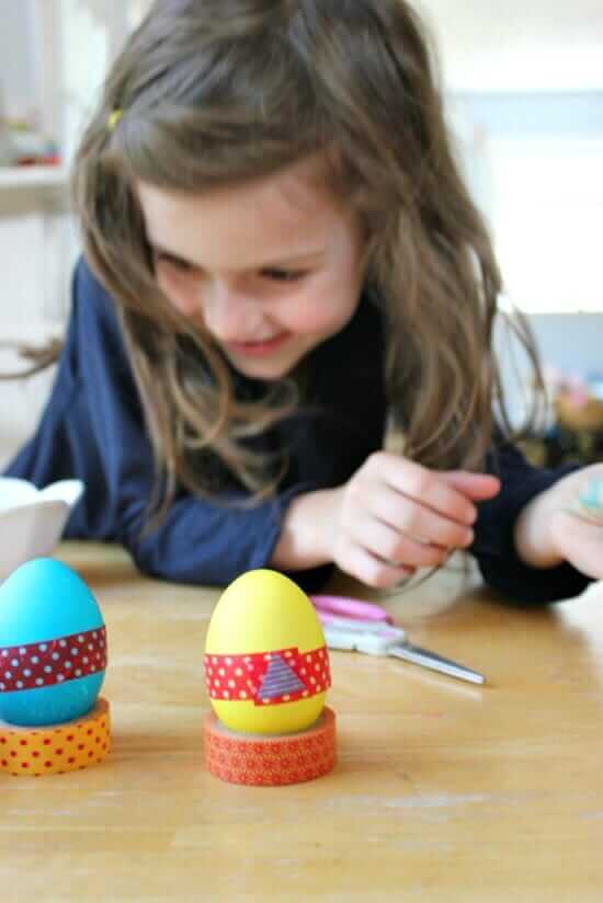 Washi Tape Easter Eggs for Kids - Decorating and Playing with the Eggs