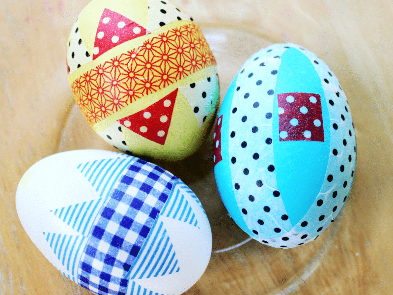 washi tape easter eggs featured