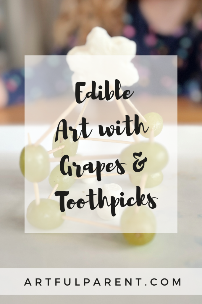 edible art grapes and toothpicks pin