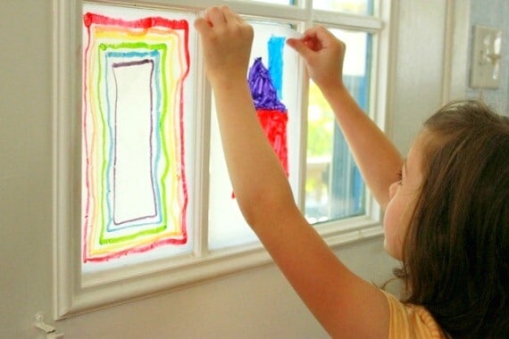 Hanging Melted Crayon Stained Glass