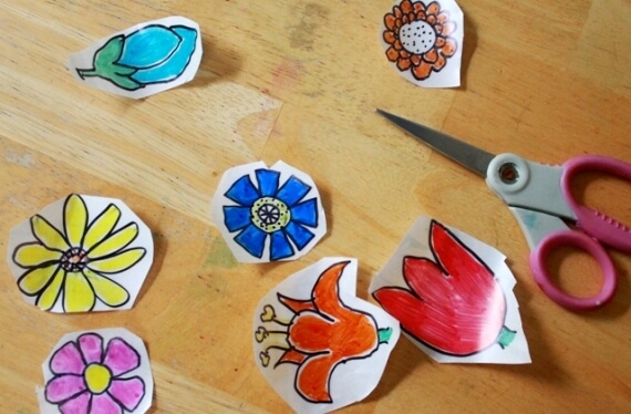 Make Your Own Contact Paper Stickers with Kids