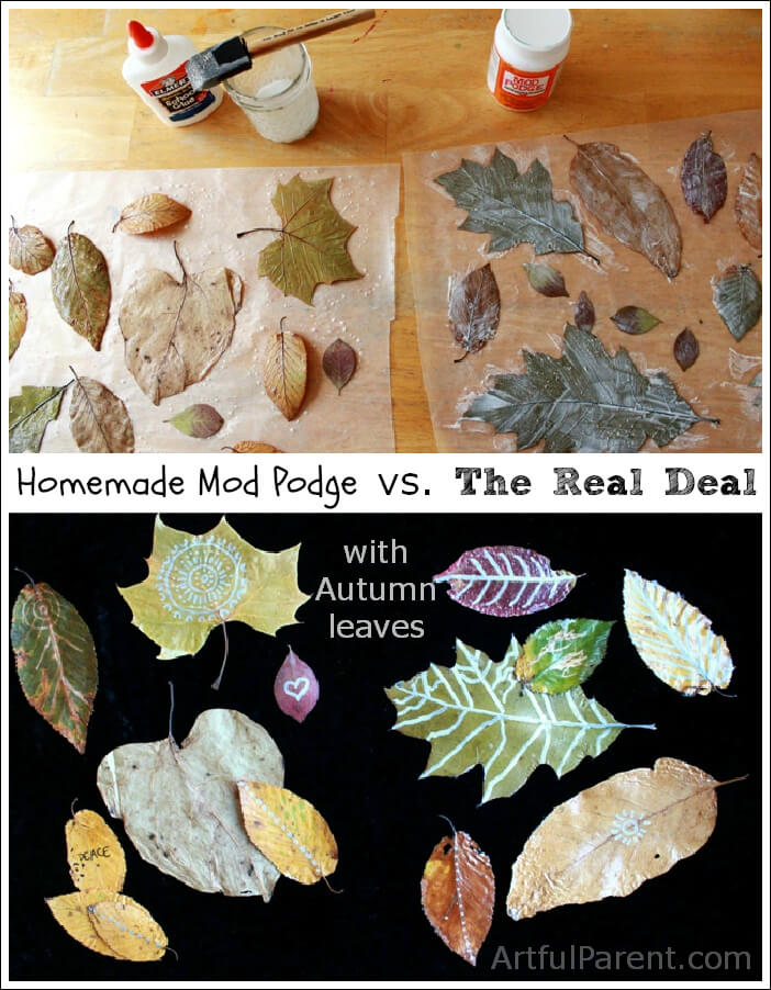 Homemade Mod Podge vs The Real Deal with Autumn Leaves