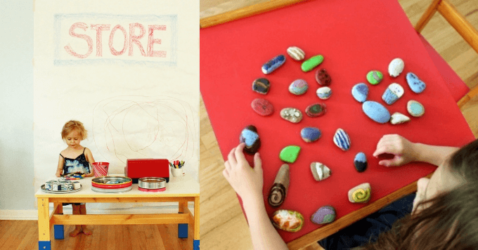 Pretend Play Activities with Melted Crayon Rocks