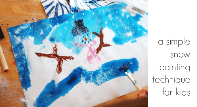 A Simple Snow Painting Technique for Kids