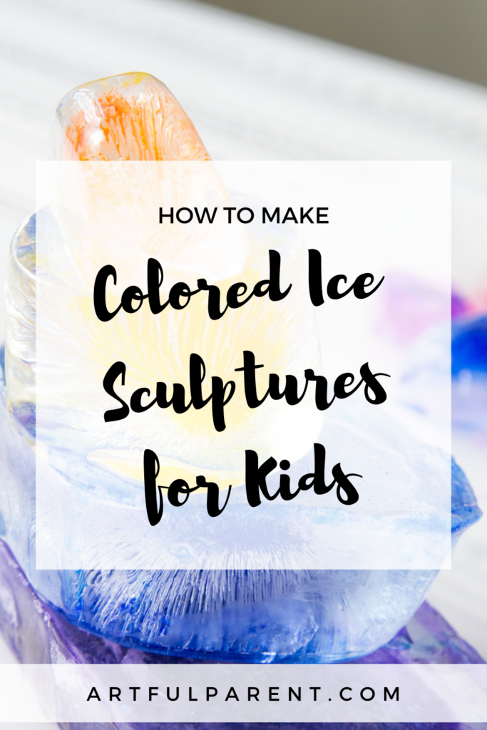 colored ice sculptures pin graphic