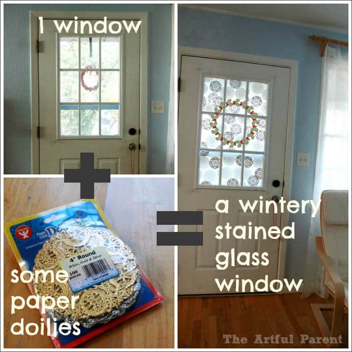 DIY Lace Doily Stained Glass Window