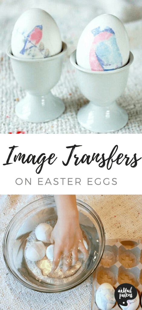 Image Transfers on Easter Eggs #easter #eastereggs #artsandcrafts #eastercrafts #kidsactivities #kidscrafts