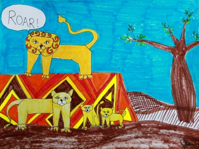 Drawing with Kids Lion Lesson 2 25