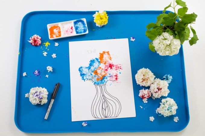 flower printing with petals