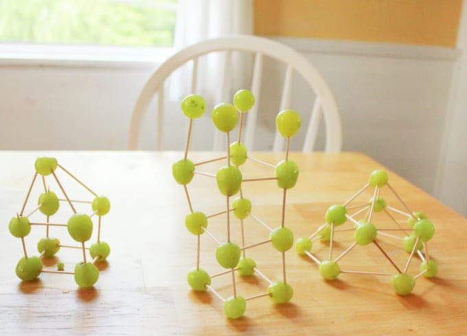 grape and toothpick sculptures