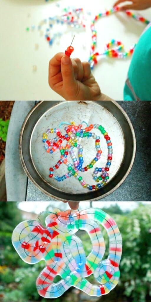 How to Make Free Form Melted Bead Art with Plastic Pony Beads