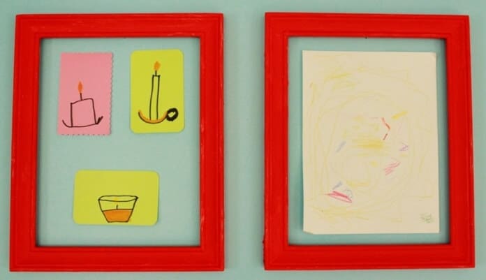 Childrens Art Display Wall with Frames 2
