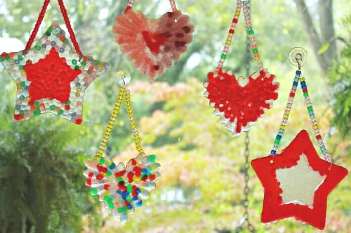 Homemade Suncatchers with Plastic Beads - 3d Shapes