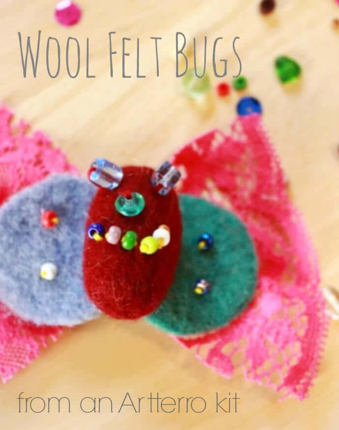 Wool Felt Bugs with Beads from an Artterro Eco Kit