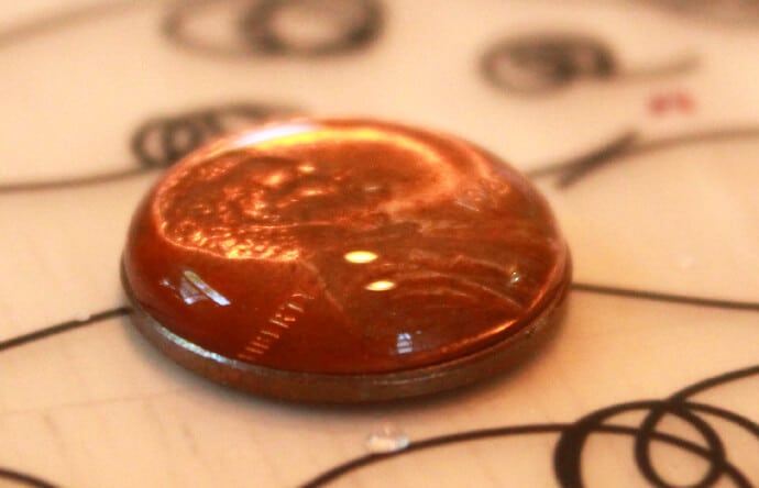 Penny Experiment with Water Drops