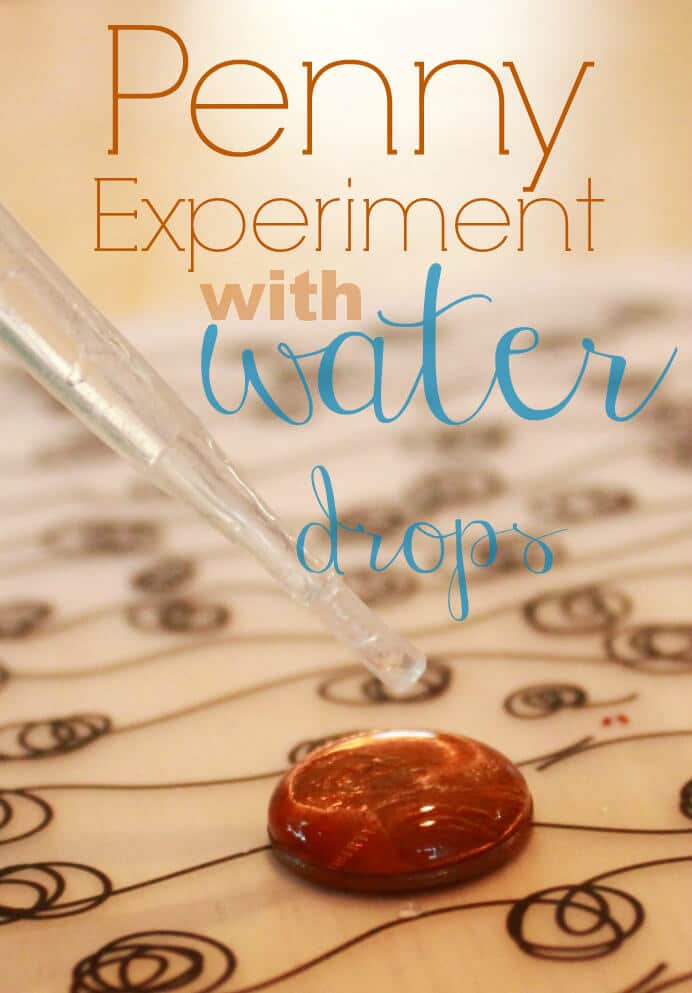 Penny Experiment with Water Drops -- Kids love to see how many drops they can fit on a penny! #kidsactivities #scienceforkids #scienceexperiments #stem #education 