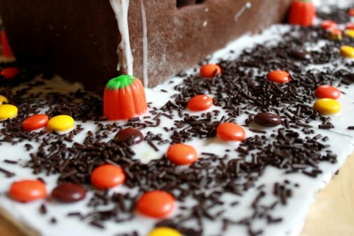 Detail of Halloween Gingerbread House