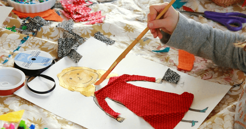 Mixed Media Art For Kids With Fabric Scraps Mixed Media Art For Kids With Fabric Scraps