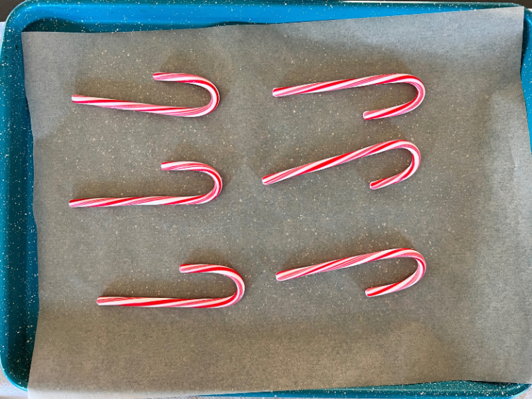 candy canes on cookie sheet