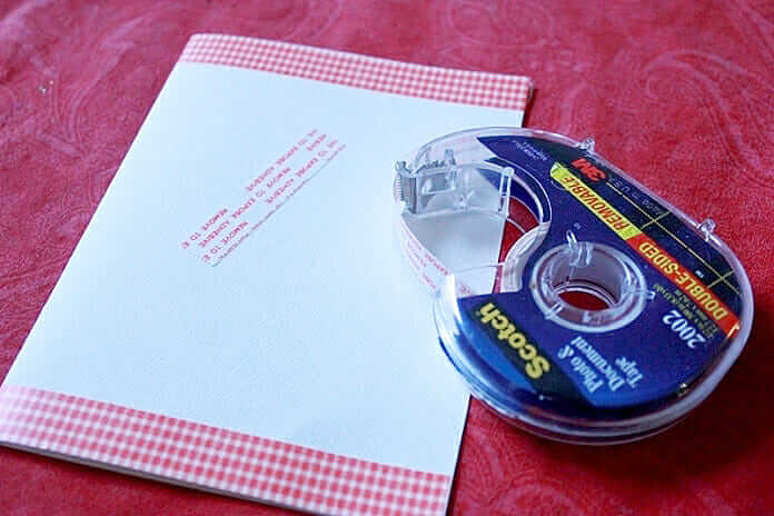 Double sided tape and card