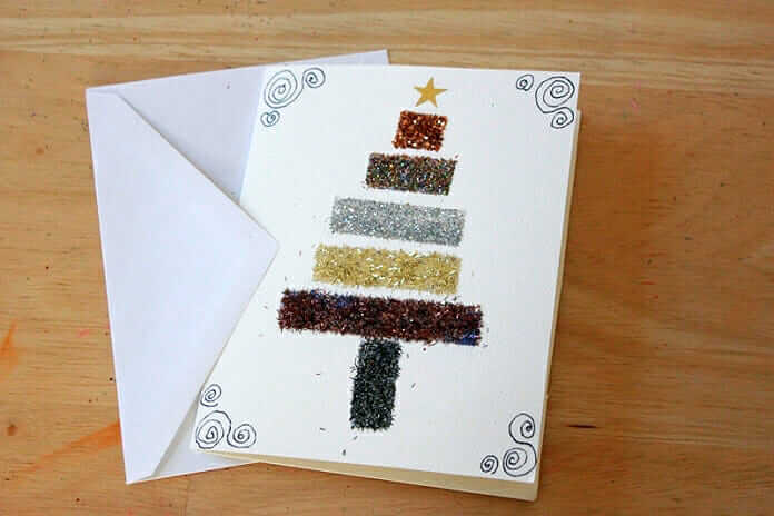 Handmade Christmas Cards -- Glitter Tape Cards