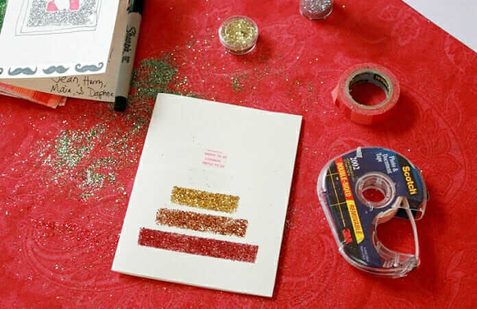DIY glitter tape Christmas card 
