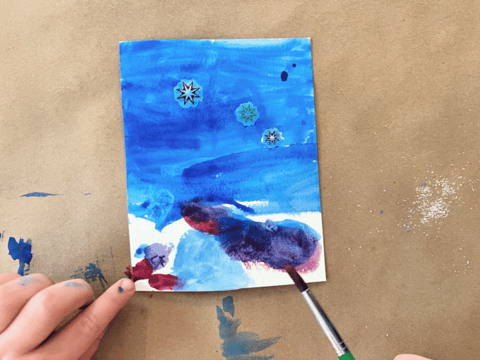 painting a starry night card