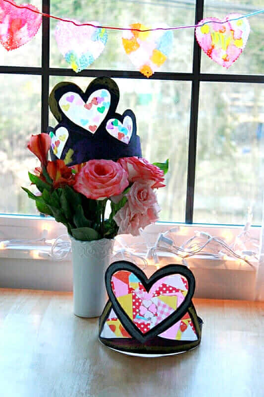 How to make stained glass heart crowns