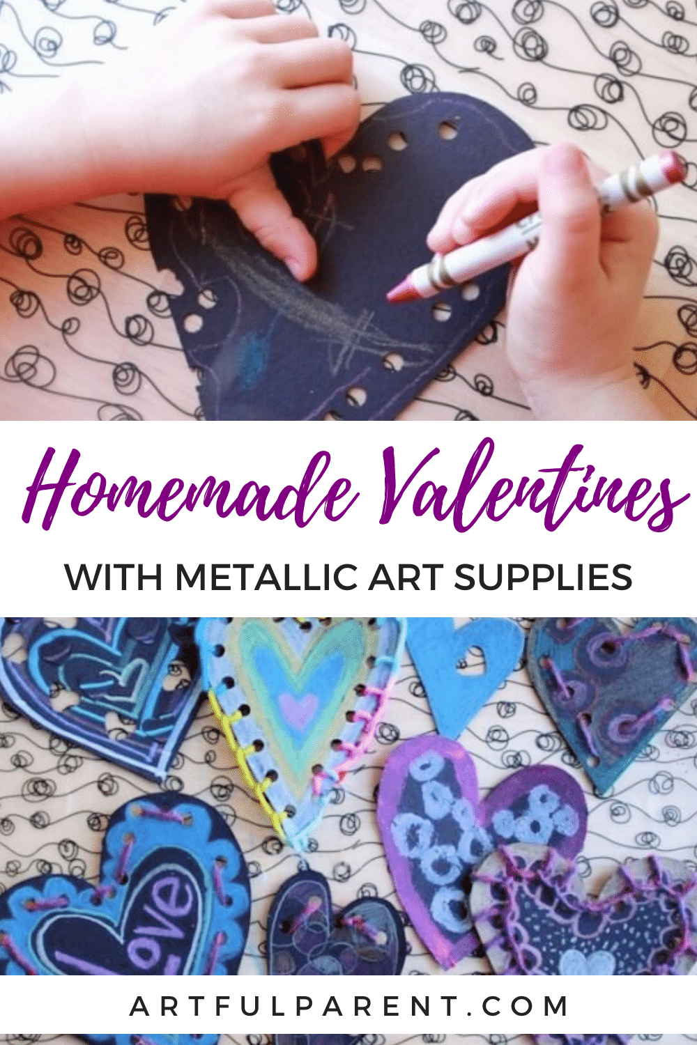 valentines with metallic supplies pin