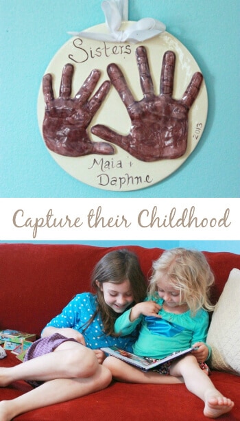 Capture their childhood with a keepsake handprint plaque - we used a kit and it was super easy!