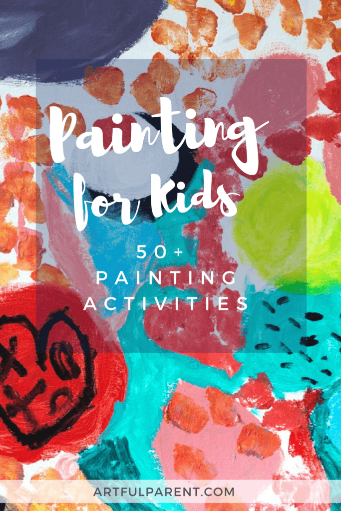 Painting for kids is a childhood favorite! Here are more than 50 great painting activities for kids, including painting ideas with interesting tools, action painting, and puffy painting. #paintingideas #kidsart #arteducation #artsandcrafts #creativehome #kidsactivities 
