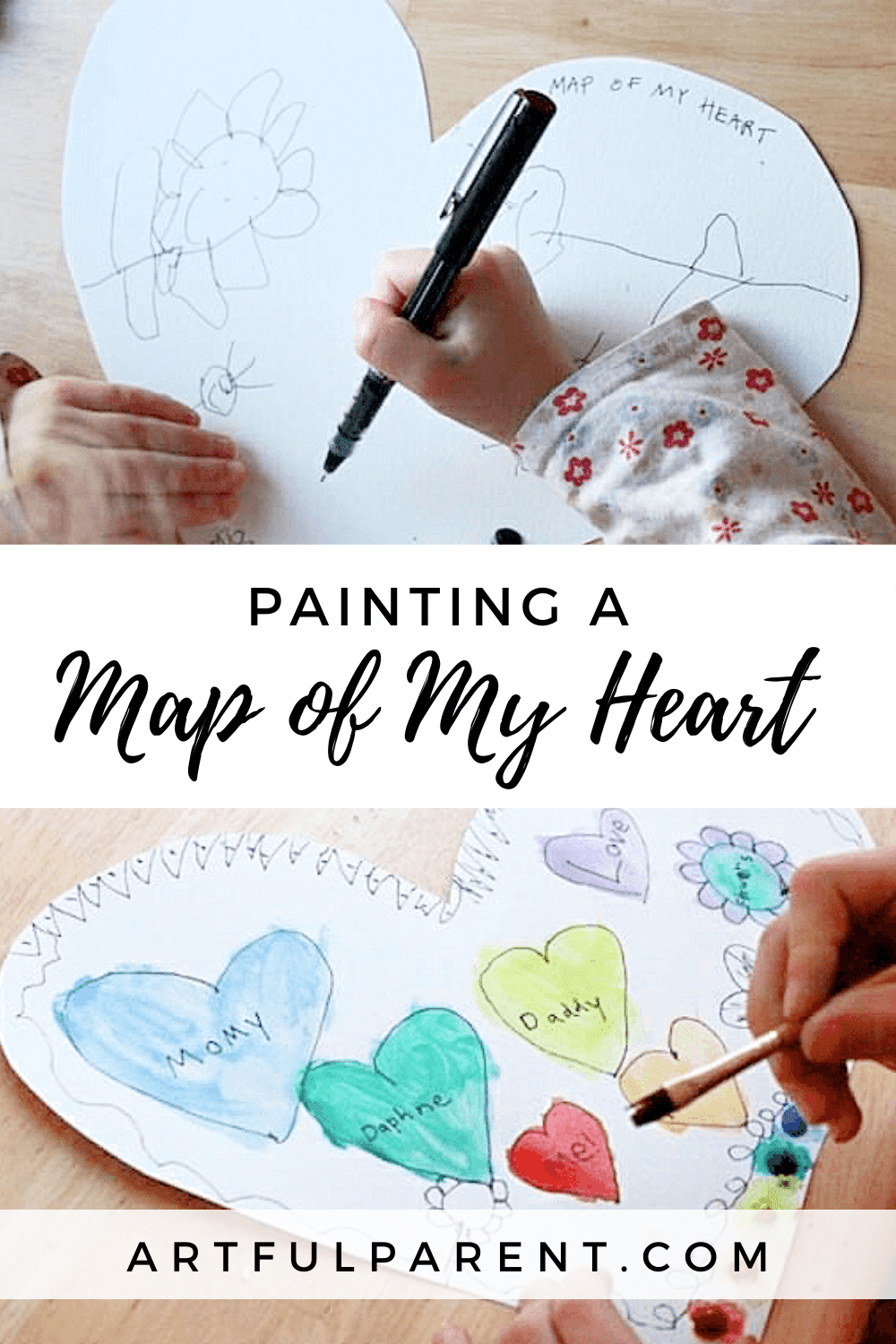 Painting a Map of My Heart Valentine's Day Art pinterest