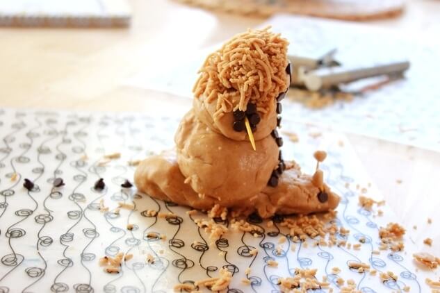 peanut butter snowman on snail