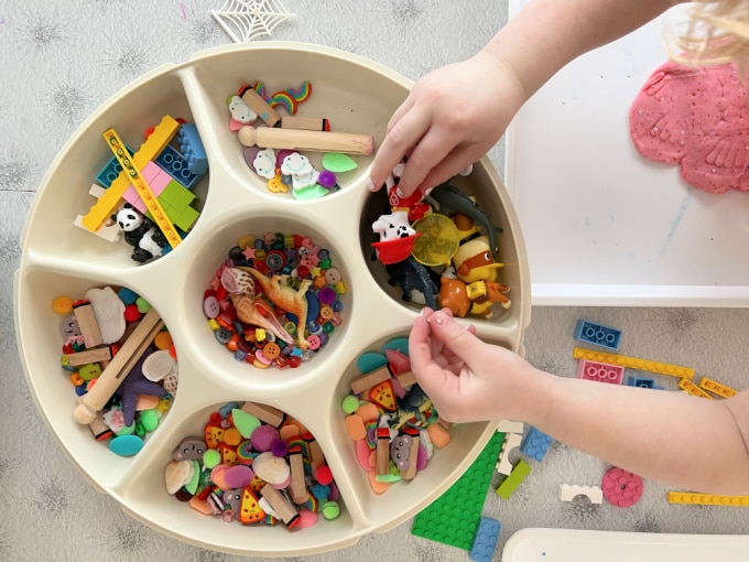 small world playdough play materials