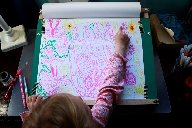Kids Drawing Table with Drawings