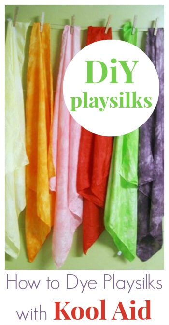DiY Playsilks - Dyeing with Kool Aid for Vibrant Colors