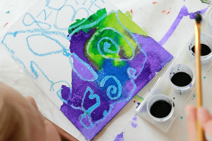 Melted Crayon Art on Canvas