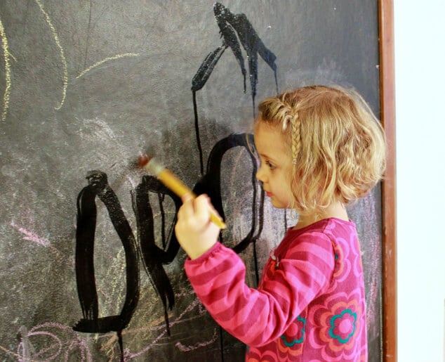 Painting with Water on the Chalkboard