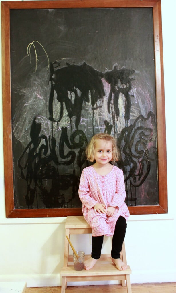 Painting with Water on the Chalkboard