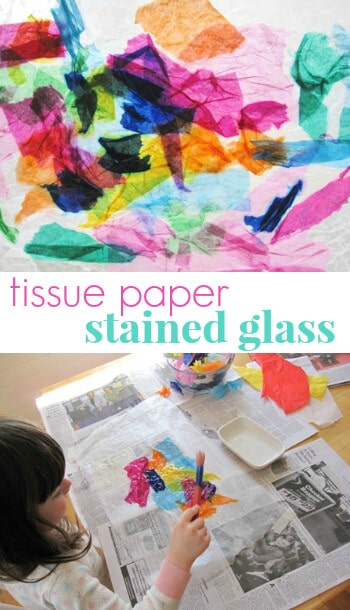 Tissue Paper Stained Glass - The Artful Parent