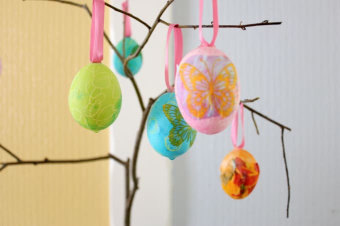 close up of Easter egg tree