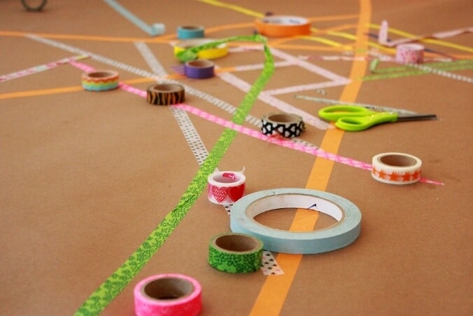 Masking Tape Art Project for Kids